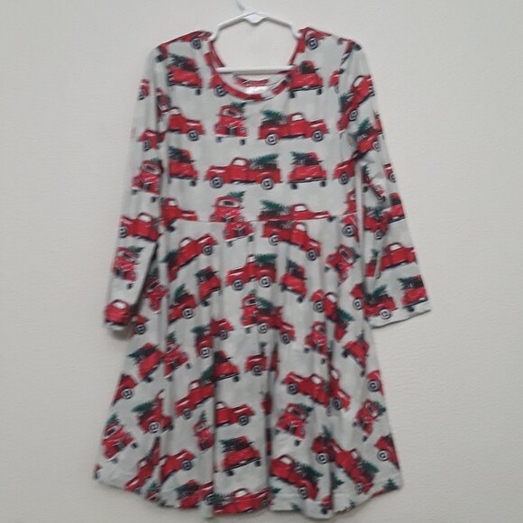 Red Truck Print Dress - Picture 1 of 4